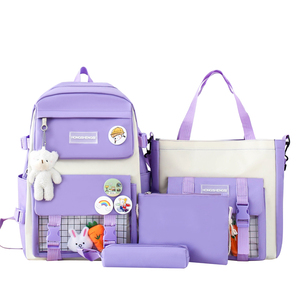 2023 nouveau <span class=keywords><strong>4</strong></span> en 1durable populaire coréen enfants adolescent sac à dos mignon sac d'école ensemble fille et garçon école sac à dos - Product Image 1
