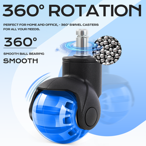 Rueda giratoria de 2 pulgadas para muebles, rueda para <span class=keywords><strong>silla</strong></span> de oficina, rueda giratoria de 20-50kg, Material de PU silencioso - Product Image 5