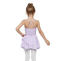 Maillots de Ballet para Niñas Pequeñas, Vestidos con Falda, Camisola de Gasa, Algodón, Spandex, Cintura Elástica, Sin Mangas, para Entrenamiento