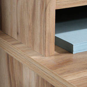 ตู้เก็บของไม้ไผ่สีน้ำตาลพร้อมวัสดุกระดาษสำหรับวางบนโต๊ะทำงานและพื้นที่สำนักงาน - Product Image 5