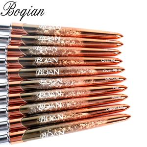 <span class=keywords><strong>BQAN</strong></span>-Juego de pinceles para uñas, pelo sintético ovalado con mango de metal dorado y rosa, nuevo, 2021 - Product Image 5