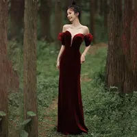 sugerir Cuando Teseo Hermosa red wine bridesmaid dress para looks elegantes - Alibaba.com
