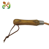 Pelle à main en acier inoxydable plaqué cuivre de style vintage haut de gamme avec manche en bois de frêne antique, outil de jardinage pour creuser
