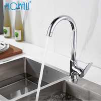 Robinet de cuisine en laiton monté sur le pont, robinet de cuisine à poignée unique pour hôtel, avec eau chaude et froide, directement de l'usine Momali