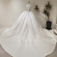Robes de mariée élégantes et modernes LY170, col bateau, sequins, perles, dentelle florale longue, appliques en cristal, corset