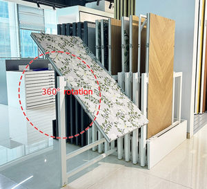 Giá trưng bày gạch kim loại hiện đại có thể kéo ra, mẫu trưng bày cửa hàng, showroom đá trượt - Product Image 4