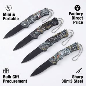 Factory Wholesale OEM Custom 6-inch Length Steel Blade 3D Printed <b>Plastic</b> Handle EDC Mini Tactical Camping Folding <b>Pocket</b> Knife - Product Image 1