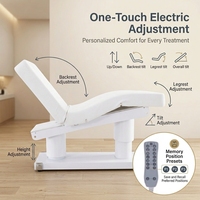 Table de massage électrique intelligente avec base en bois, canapé inclinable réglable pour salon de beauté, idéal pour les centres de bien-être et de santé