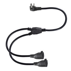 KUNCAN 13A 1625W 125V 16AWG SJT 3 Prong Electric <b>Cord</b> Inside NEMA Pc <b>Cord</b> Y Splitter Adapter <b>Extension</b> <b>Cords</b> - Product Image 2