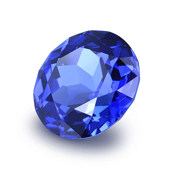 Gemstones Manufacturer Wholesale Round Blue Loose Lab Made Sapphire Stone Jewelry Making
