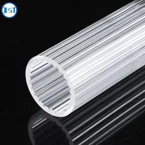 Fábrica personalizada rígida transparente acrílico tubo policarbonato caneladas tubos plásticos