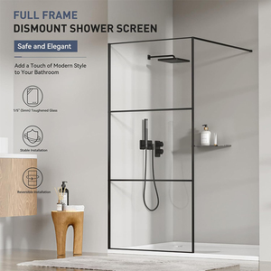 Mampara <span class=keywords><strong>de</strong></span> Ducha <span class=keywords><strong>de</strong></span> Vidrio Personalizada, Marco Rectangular <span class=keywords><strong>de</strong></span> Aluminio, <span class=keywords><strong>Diseño</strong></span> Moderno, Función <span class=keywords><strong>de</strong></span> Cierre Suave, <span class=keywords><strong>para</strong></span> <span class=keywords><strong>Baño</strong></span>, 3 Años <span class=keywords><strong>de</strong></span> Garantía - Product Image 4