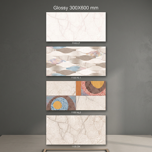 Carrelages muraux extérieurs intérieurs 12x24 Beige ivoire de la société de porcelaine indienne 300x600mm 30x60cm pour Villa salle de bain utilisation numérique - Product Image 2
