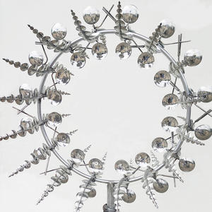 Sculpture éolienne géante en acier inoxydable blanc, pour décoration de parc, vente en gros, 1.6m 3m - Product Image 6