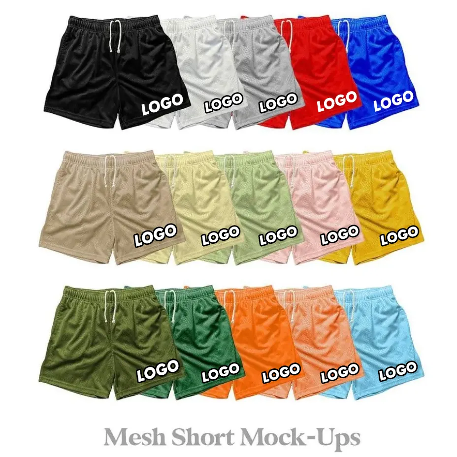 OEM Custom Blank Summer Shorts 100% Polyester Sublimation Women Shorts Jogger Gym Workout Men's Mesh Shorts