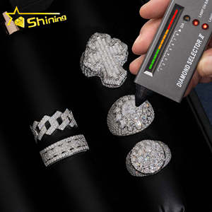 アメリカ倉庫からの迅速発送 メンズリング 925スターリングシルバー ホワイトゴールドメッキ ダイヤモンドテスト合格 モアサナイト アイスアウトリング - Product Image 2