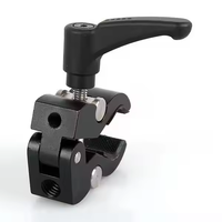 Support de caméra en aluminium avec pince crabe, ouverture maximale de 40 mm, filetages 1/4 et 3/8 pouces pour DSLR/moniteur/micro/support d'éclairage de bureau