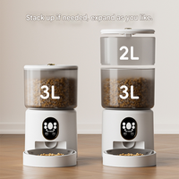 Distributeur intelligent de nourriture pour animaux de compagnie de grande capacité 5L, WiFi, alimenté par batterie, contrôle des portions programmé, écran LCD, appel vocal, double bac à nourriture