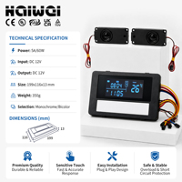 Interrupteur tactile capacitif à 6 touches DC12V/24V avec affichage LCD, date, heure, radar anti-buée et variateur d'intensité progressif pour miroir de salle de bain