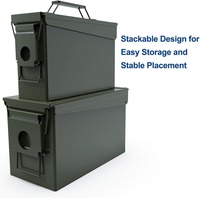Boîte de rangement pour munitions M2A1 M2A2 PA108, verrouillable, noire, verte, logo personnalisé, OEM, ignifuge, résistante à l'eau, boîte à piles, métal, calibre 50