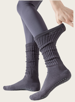 Chaussettes antidérapantes en coton peigné 92 % personnalisées 2026, avec bout sans couture relié à la main, modèle Scrunch Crew, OEM