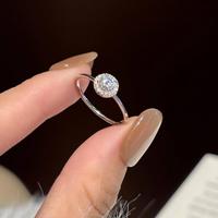 Bague classique en moissanite de 0,3 carat, argent sterling 925, bague solitaire ronde
