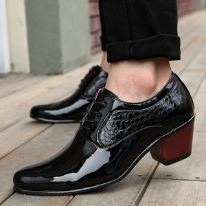 Chaussures En Cuir Verni Hommes Shoes <strong>Men</strong> Wedding <strong>High</strong> <strong>Heels</strong> De Luxe Pour - Product Image 4