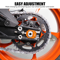 Kit de réglage de tension de chaîne pour essieu arrière de moto NICECNC pour KTM 250 390 Duke 2024-2025 9631098304404A en aluminium anodisé
