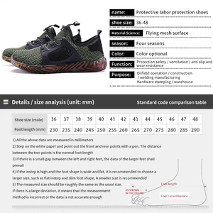 Легкие мужские и женские безопасные спортивные рабочие ботинки дышащая сетчатая Повседневная защитная обувь со стальным носком для лета, весны и осени - Product Image 3