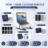 Nouveau support pour ordinateur portable en aluminium réglable OEM, support pliable pour tablette, support ergonomique pour ordinateur portable, réglable en hauteur, portable pour ordinateurs portables de 10 à 17 pouces