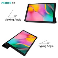 Étui de tablette en cuir PU antichoc triple pli doublure en microfibre magnétique multicolore housse de tablette pour Samsung Galaxy Tab S5E