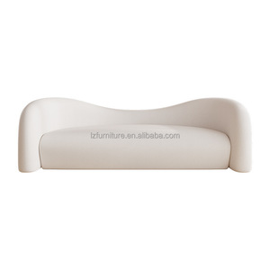 Conjunto de Sofás Curvos para Vestíbulo de Hotel, Tapizado en Tela Blanca, Sofá de 3 Plazas, Sillón Lounge, para Muebles de Sala de Estar Comercial Moderna - Product Image 4