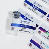 Autocollants imperméables à petites étiquettes Impression de haute qualité PP Étiquette de flacon étanche Peptide 10ML Étiquettes de flacon pour 10ML 20ML 30ML