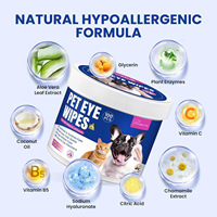Lingettes nettoyantes pour les taches de larmes des animaux de compagnie ODM pour chats et chiens, lingettes pour les yeux, éliminent les taches de larmes, non parfumées, sans alcool, lingettes nettoyantes pour doigts