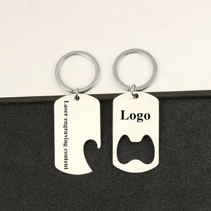 Décapsuleur de bouteille de bière en acier inoxydable, porte-clés, gravure au laser, logo, impression UV, cadeaux promotionnels publicitaires pour entreprises - Product Image 4