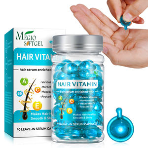 Kapsul Minyak Rambut Keratin OEM/ODM Pelembap Tanpa Bilas Transparan, Serum <span class=keywords><strong>Vitamin</strong></span> Penumbuh Rambut untuk Perawatan Rambut - Product Image 1