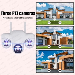 V380 Solar IP Cameras Outdoor <b>Wireless</b> WiFi/4G 15MP 3 PTZ Lens Human Detection <b>Security</b> Surveillance Waterproof IP66 CCTV <b>Camera</b> - Product Image 2