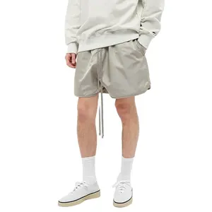 Shorts de pista essenciais personalizados masculinos, streetwear, shorts de nylon com cordas longas, moda