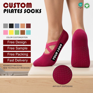 High Quality Anti-Slip Silicone <strong>Gym</strong> <strong>Socks</strong> <strong>for</strong> Women High No Show Non-Slip Yoga Pilates Running Cycling Crew Breathable Cuff ODM - Product Image 1