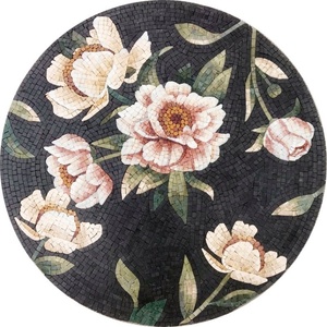 Su misura popolare parete artistico stupefacente e senza tempo pezzo di marmo naturale con <span class=keywords><strong>mosaico</strong></span> di fiori esagonale Thassos Daisy di vetro - Product Image 4