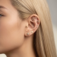 Maina Heart Snake Zircon Ear Lip Stud G23 Titanium Internally Thread Cartilage Labret Piercing Jewelry Tragus Helix Earrings