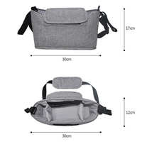 Organisateur de poussette Jumon multifonctionnel pour vêtements d'enfants, sac de rangement pour couches, sac à main en lin et polyester 300D