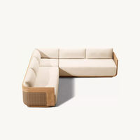 Ensemble de canapés d'extérieur en teck de style américain, mobilier de jardin et de patio imperméable, design détachable, modèle B11-010 pour hôtel, piscine, balcon