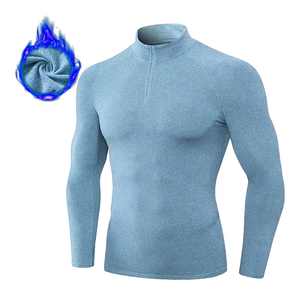 Haut de sport personnalisé à manches longues et col montant, respirant, séchage rapide, léger, pour entraînement, gym, fitness, anti-UV - Product Image 5