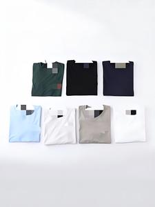 Camiseta de Marca Famosa para Hombre, de Verano, 100% Algodón, con Logotipo Bordado, Absorbente de Humedad, Cuello Redondo, Manga Corta, Corte Ajustado, Informal - Product Image 3