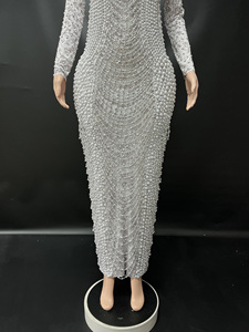 Novance Y4977 abiti all'ingrosso abiti formali abiti da sera <span class=keywords><strong>lunghi</strong></span> perle bianche abito <span class=keywords><strong>per</strong></span> festa di nozze Costume <span class=keywords><strong>per</strong></span> cantante - Product Image 6