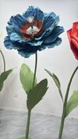 Fleur géante en papier bleu unique faite à la main, grande taille, pour décoration de mariage, fenêtre, mur, événementiel