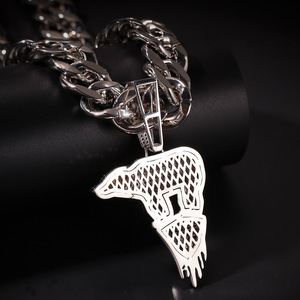 <span class=keywords><strong>Bereal</strong></span> bijoux Hip Hop glacé 925 argent Sterling VVS Moissanite diamant personnalisé ours polaire pendentif pour collier - Product Image 4