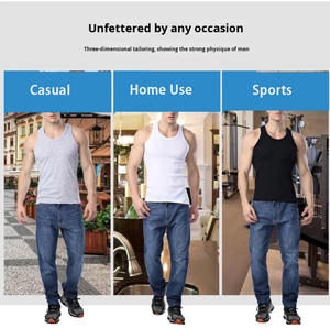 Мужская летняя тонкая хлопковая майка с круглым вырезом, дышащая, однотонная, для спорта и фитнеса - Product Image 2