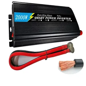 2000W Pure Sine Wave Inverter 12V DC to 110V AC Converter for Home, RV, Truck, Off-Grid Power Inverter